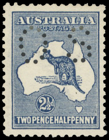 Australia 1914 official 2½d indigo