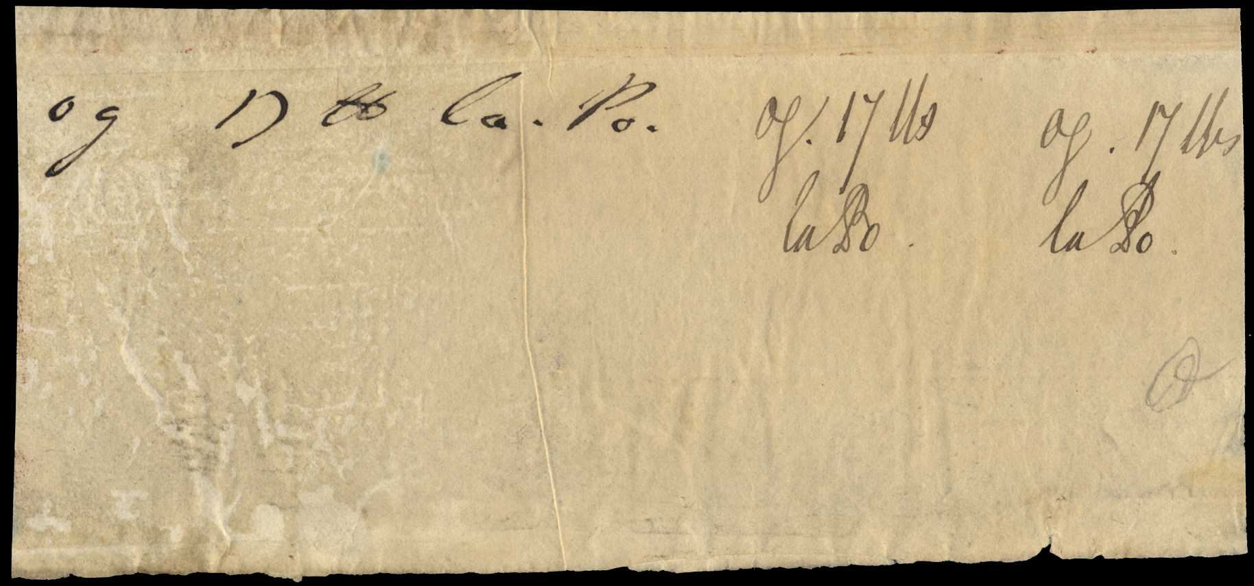 1840 Gum and paper trials. Very fine strip...