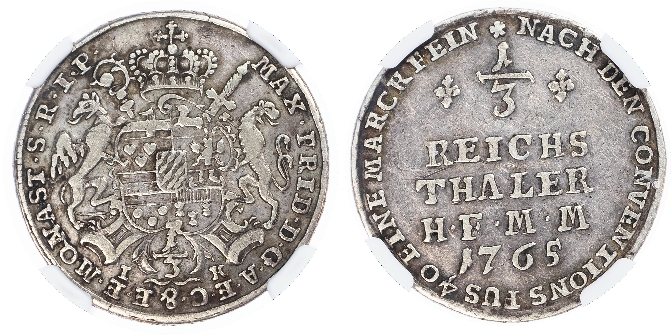 Germany, States, Munster. Maximilian Friedrich von Konigsegg-Rothenfels AR 1/3 Thaler. 1765. 