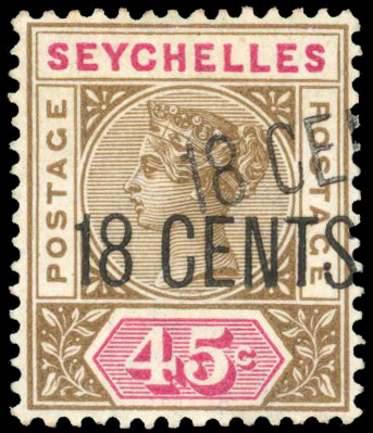Seychelles SG 26a surcharge double mint