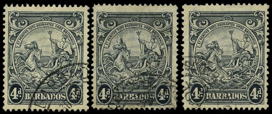 1938-44 4d perf 13½ x 13, the three...