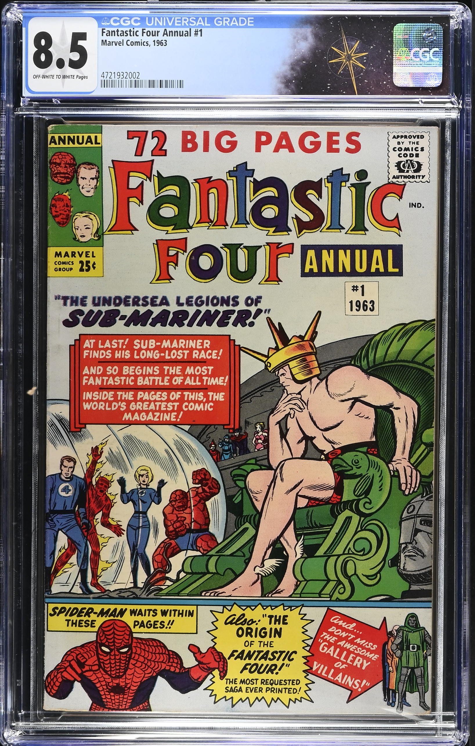 Fantastic Four Annual #1 CGC 8.5 1st Appearance of Lady Dorma and Krang (Marvel Comics, 1963) Off-White to White Pages
