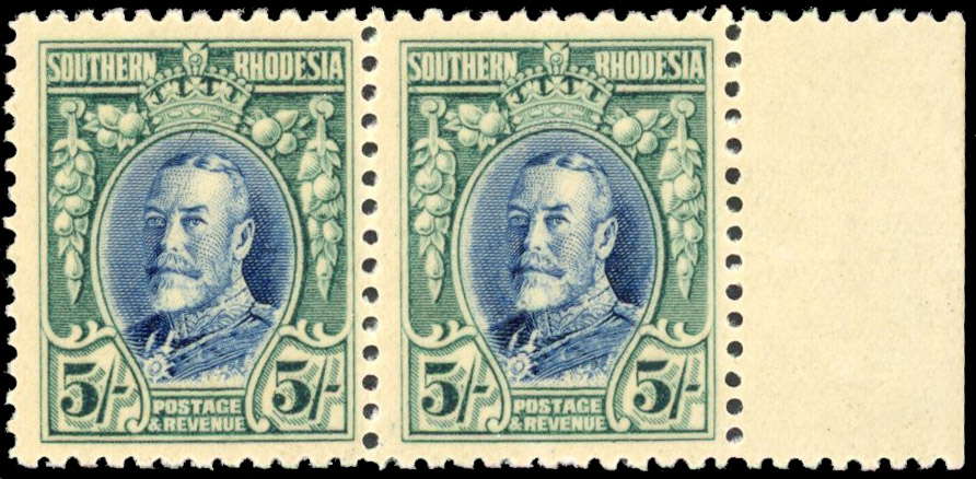 Southern Rhodesia 1931 SG 27a PRINTED GUMMED SIDE pair