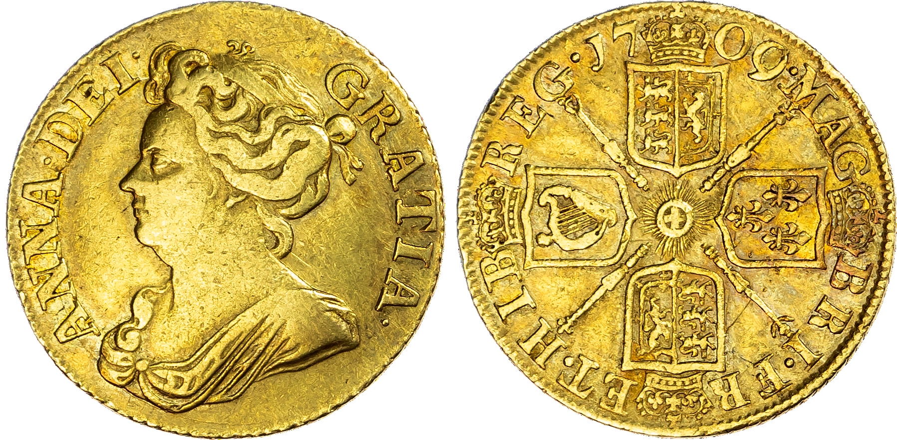 Anne (1702-1714), Guinea, 1709.