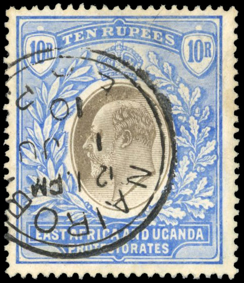 East Africa & Uganda SG 31 1907 10r used