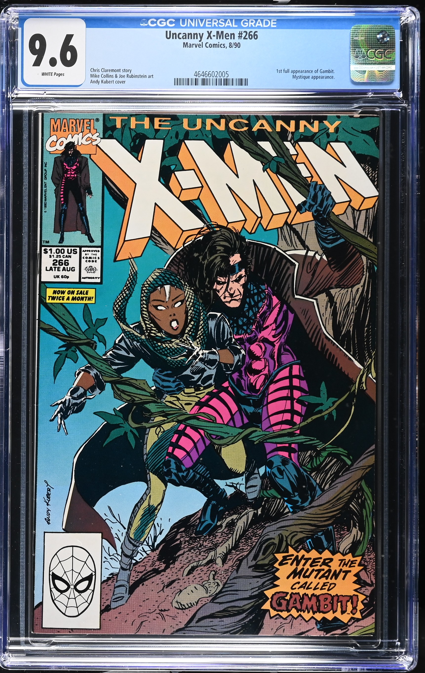 Uncanny X-Men #266 CGC 9.6 1st Appearance of Gambit (Marvel Comics 1990) White Pages