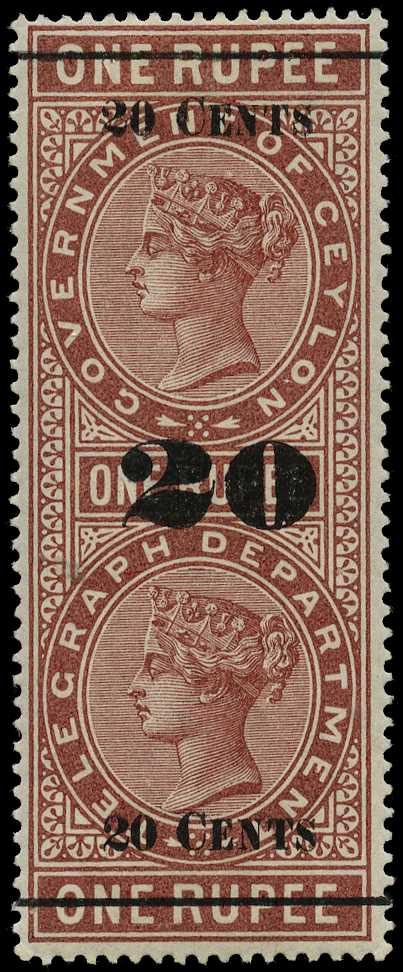 1892 20ct on 1r red-brown surcharge Type 32....