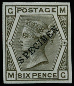 1874 6d Grey Pl.16. Very fine and fresh...