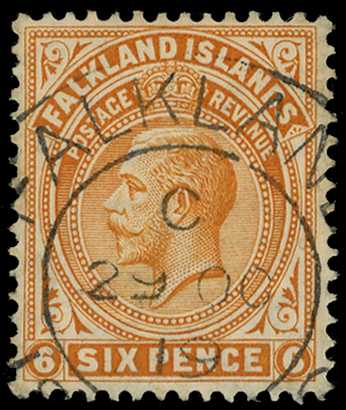 1912-20 6d yellow-orange with inverted...