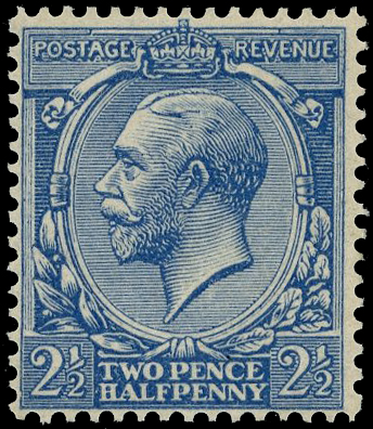 GB: 1924 2½d blue, no watermark variety, scarce large part o.g. SG 422a/Spec N37(1)a 