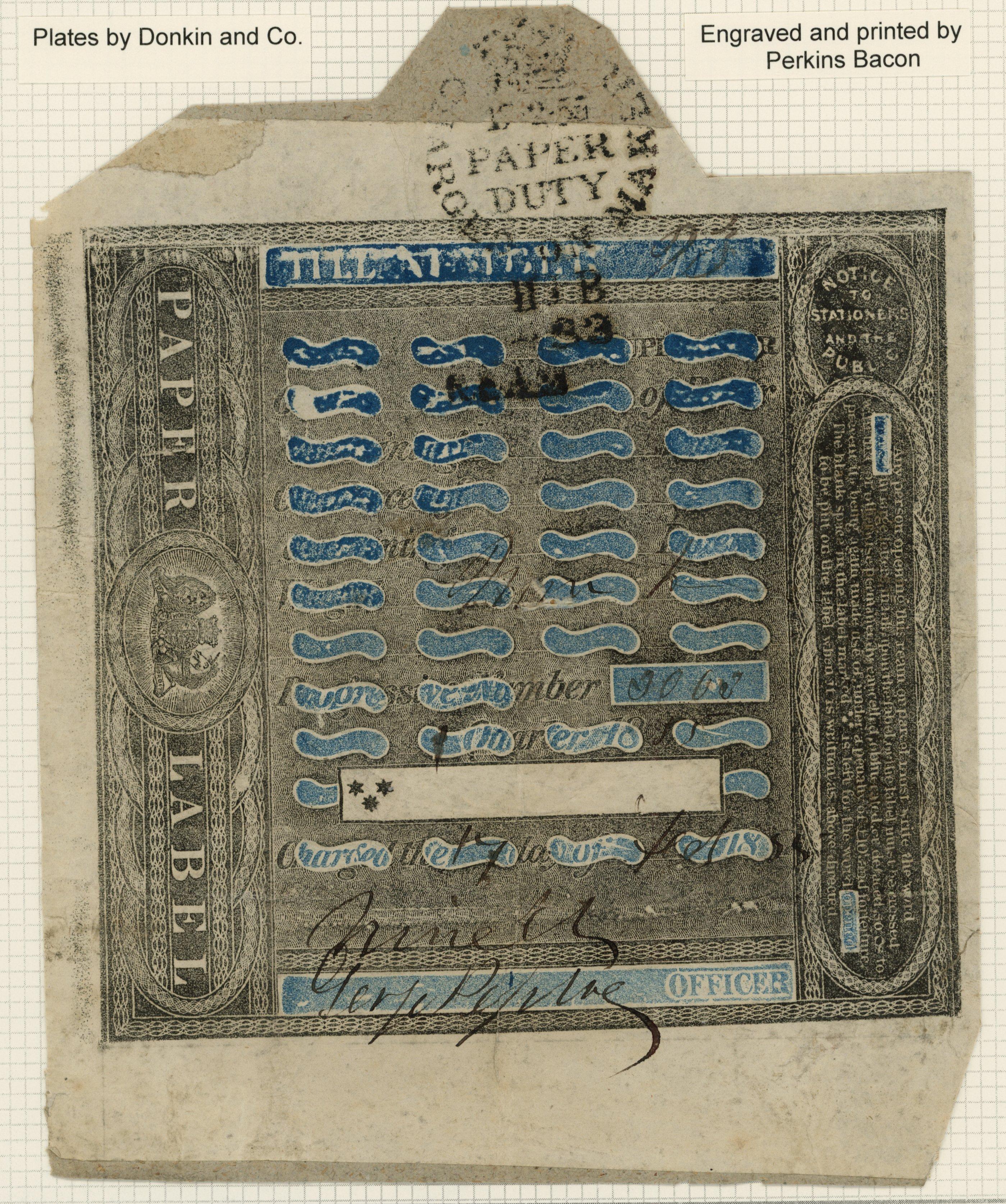 GB; Paper Duty.  c1848 label for Scotland