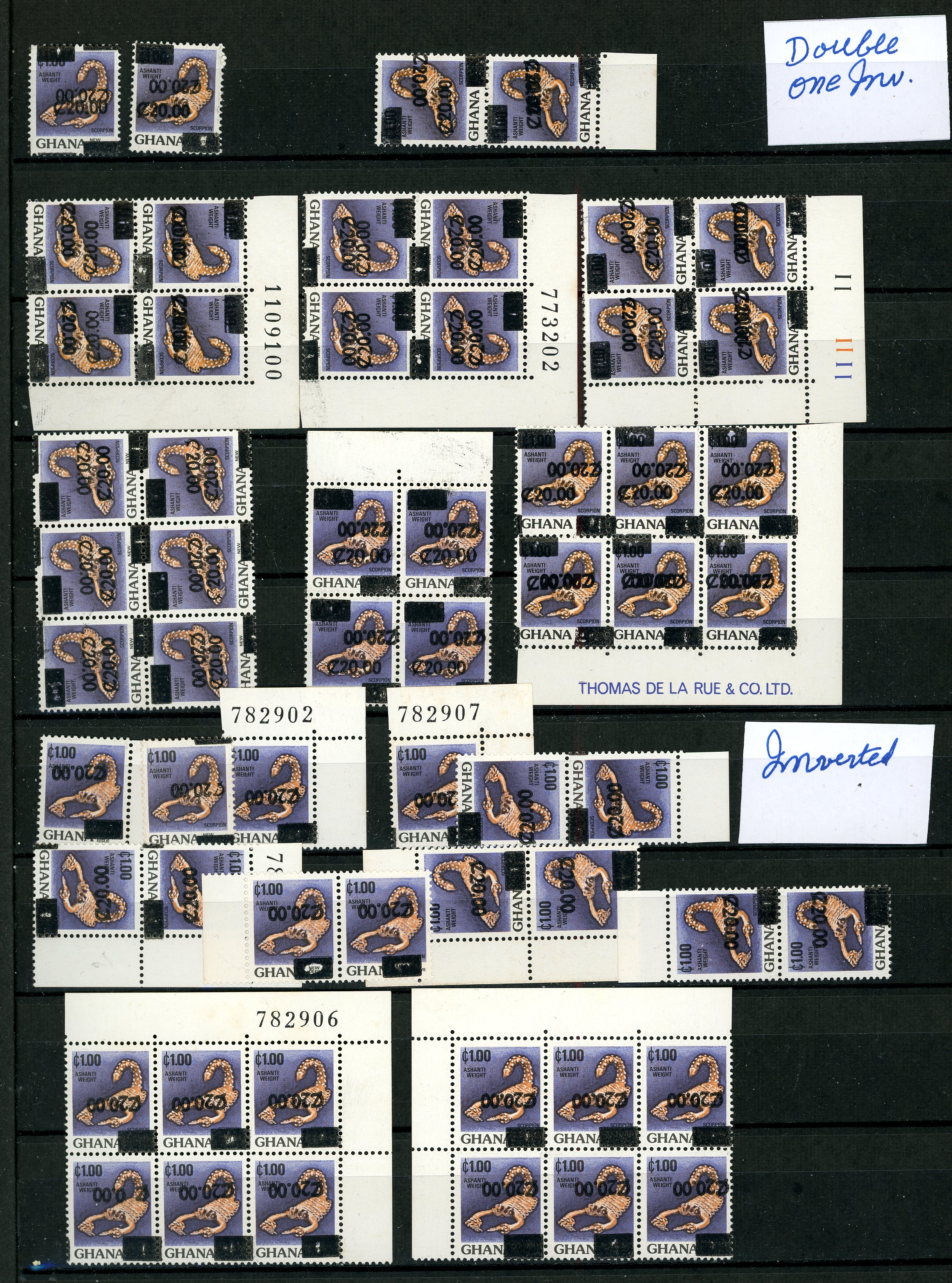 Ghana Heavily duplicated, mainly mint accumulation of overprint errors