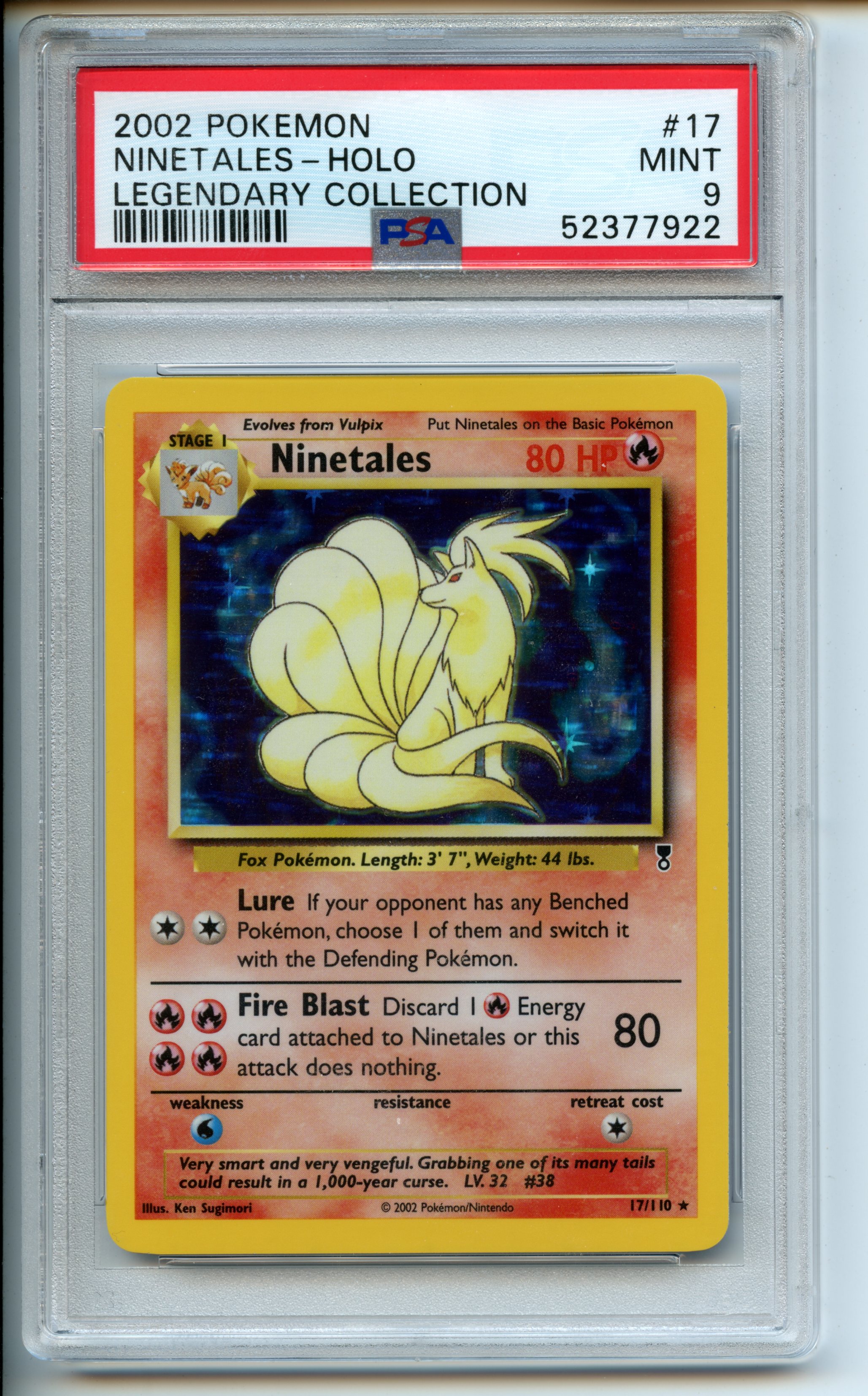 Pokémon TCG - Ninetales - Holo Legendary Collection - PSA 9