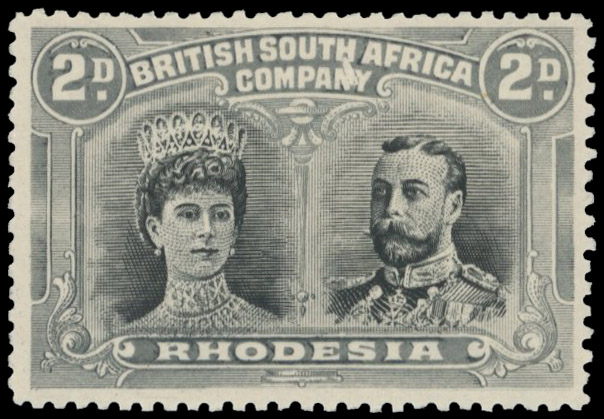 † 2d black and silvery grey SG 126 variant (i) mint