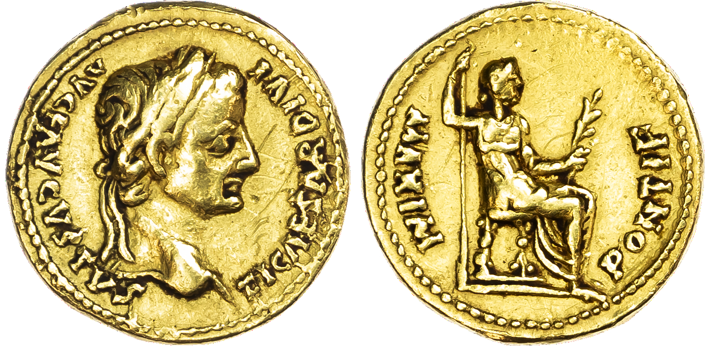 Tiberius (AD 14-37) AV Aureus, Lugdunum, 6.87g.