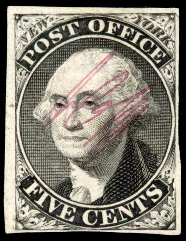 United States 1845 New York Postmaster's Provisional used