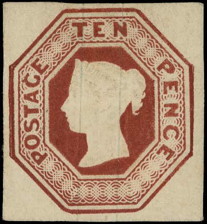 Great Britain 1847-54 10d embossed SG 57 unused