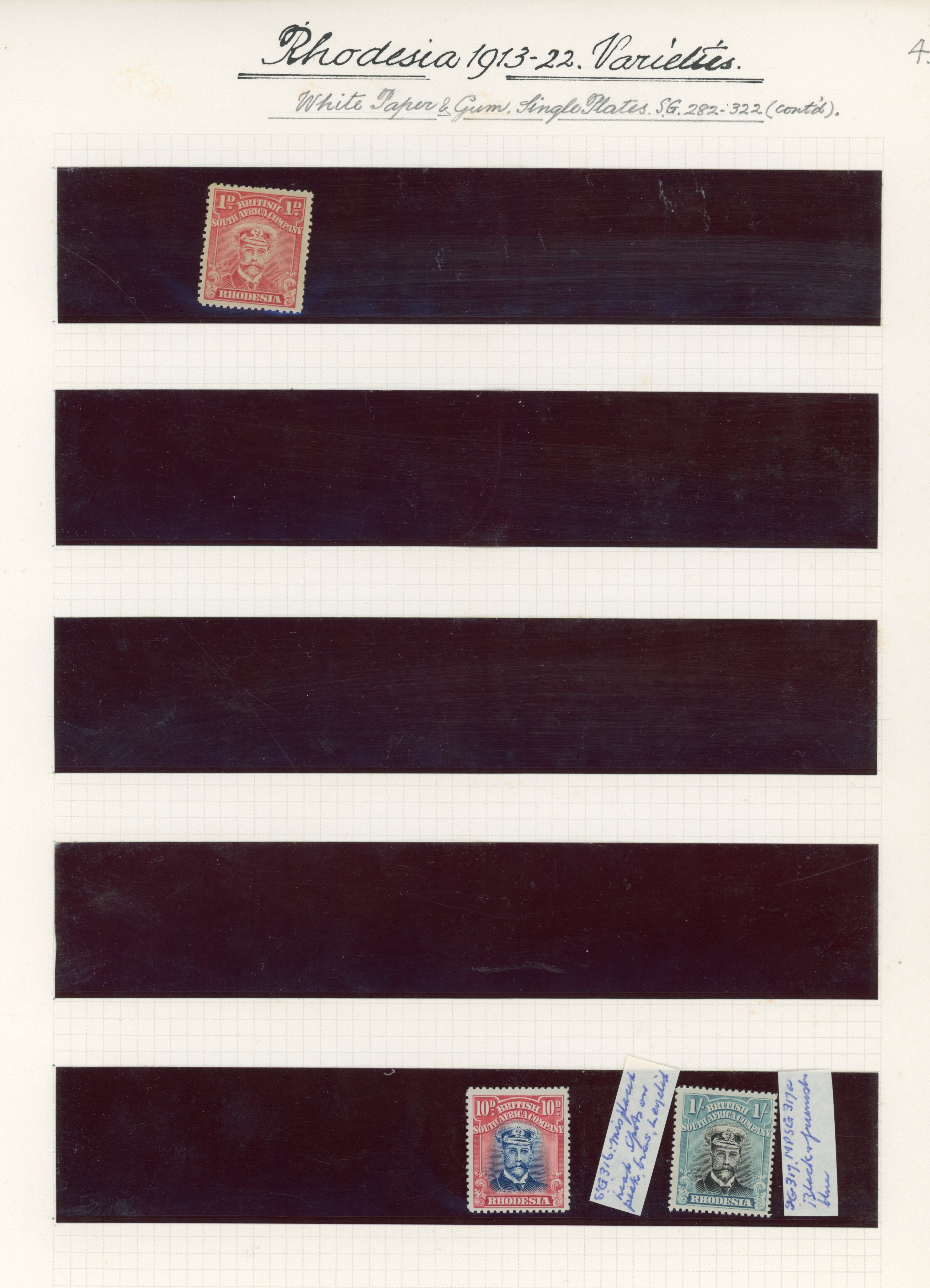 Rhodesia: 1913-24 ‘Admirals’ mostly mint selection neatly arranged on album leaves