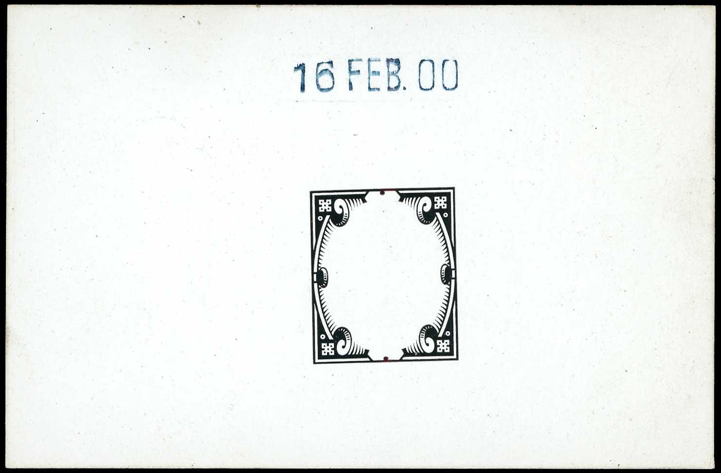 1899 1/- Die Proof of the frame in black...