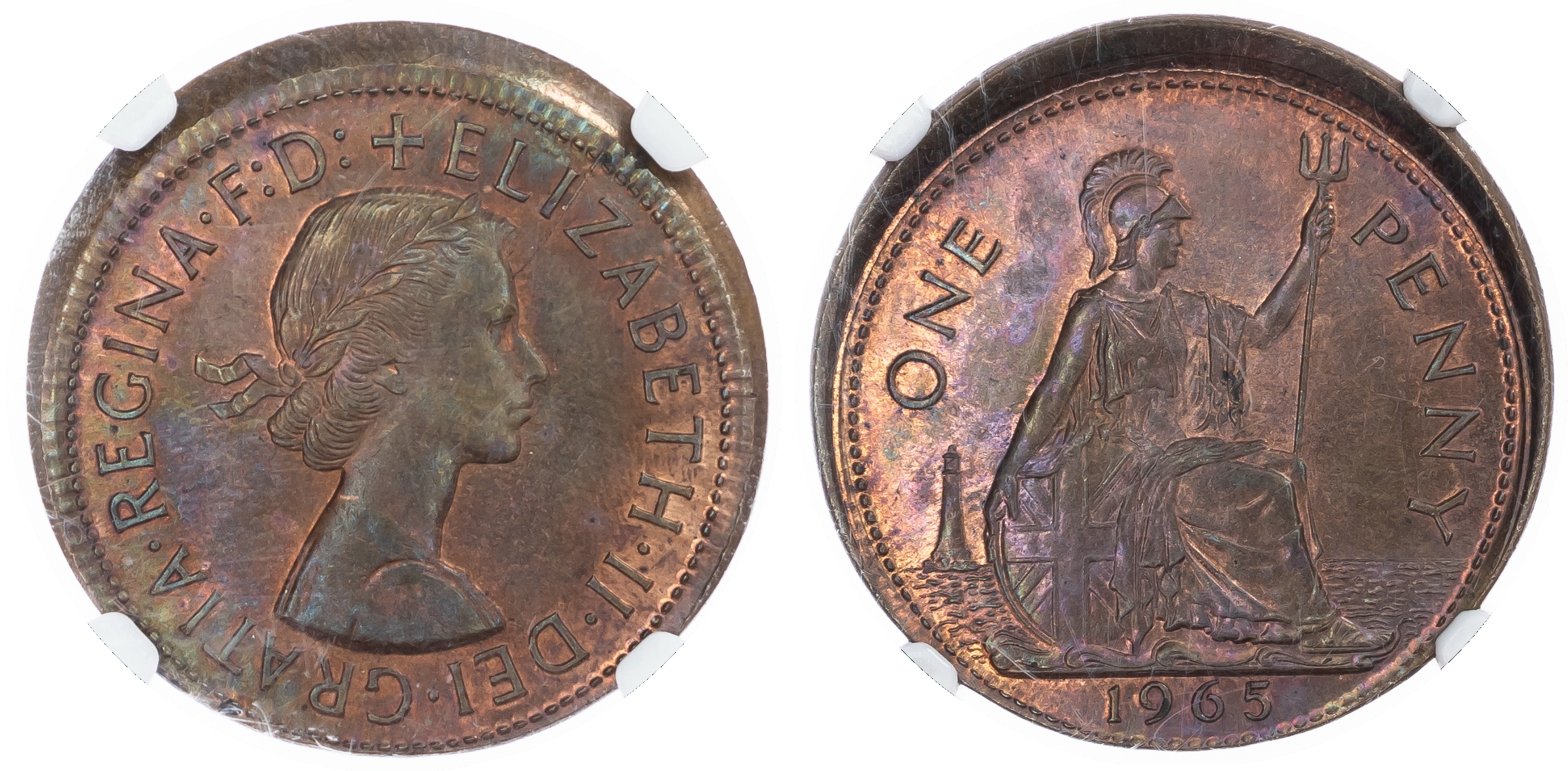 Elizabeth II (1952‑2022), Mint Error Penny, 1965.