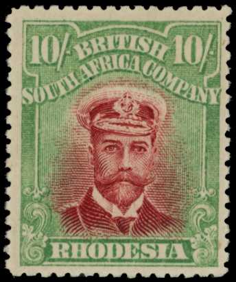 1913-7 10/- Head Die II, perf 15. Unmounted...