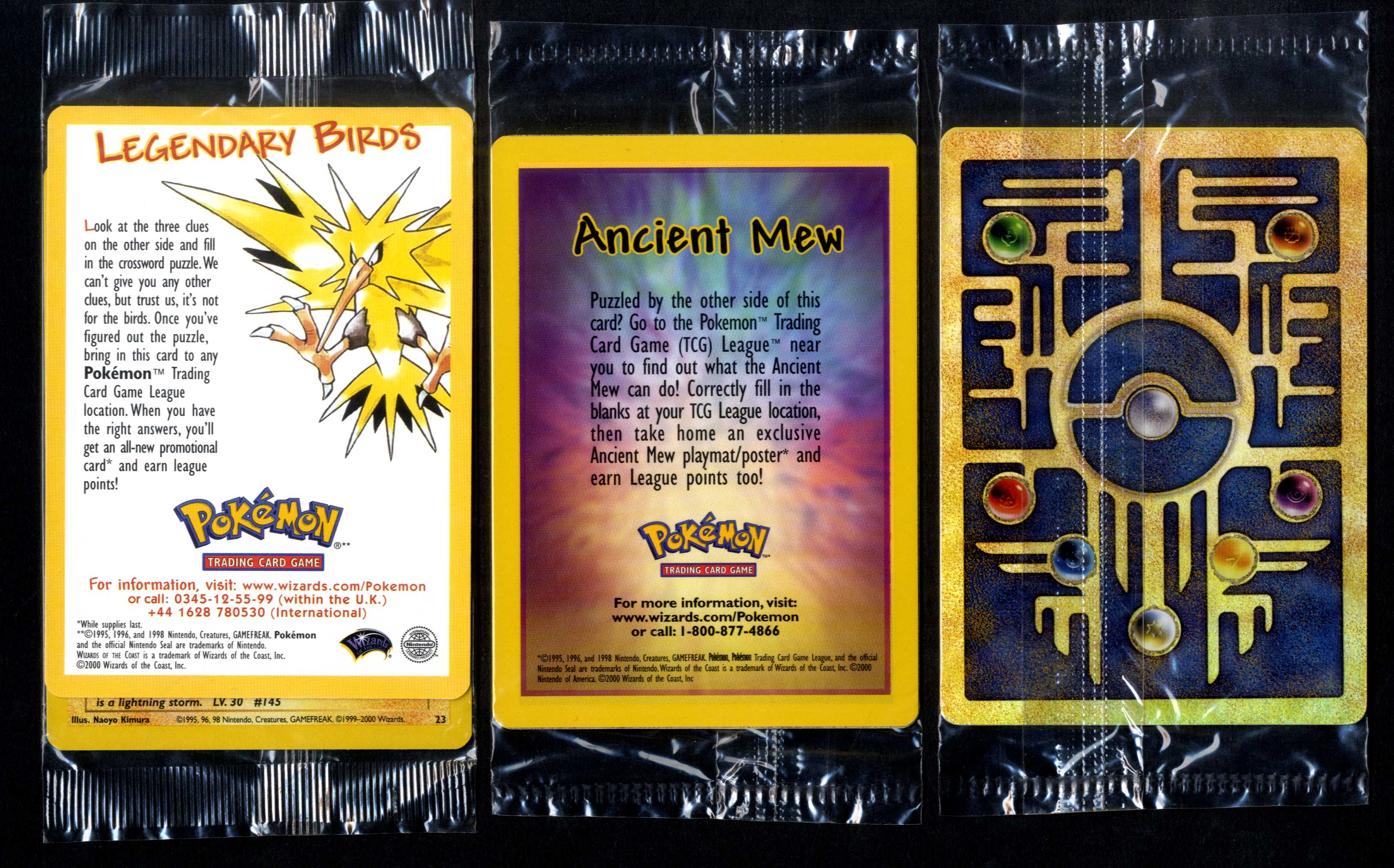 x3 Sealed Black Star Promo set - Zapdos, Ancient Mew x2
