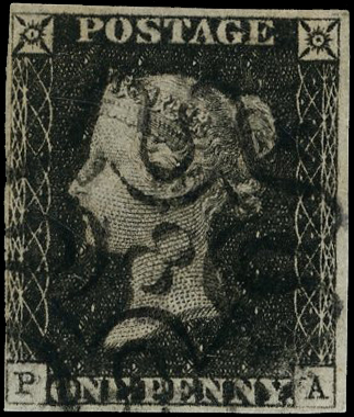 1840 1d Black Pl.2 (PA). London No.8 MC.