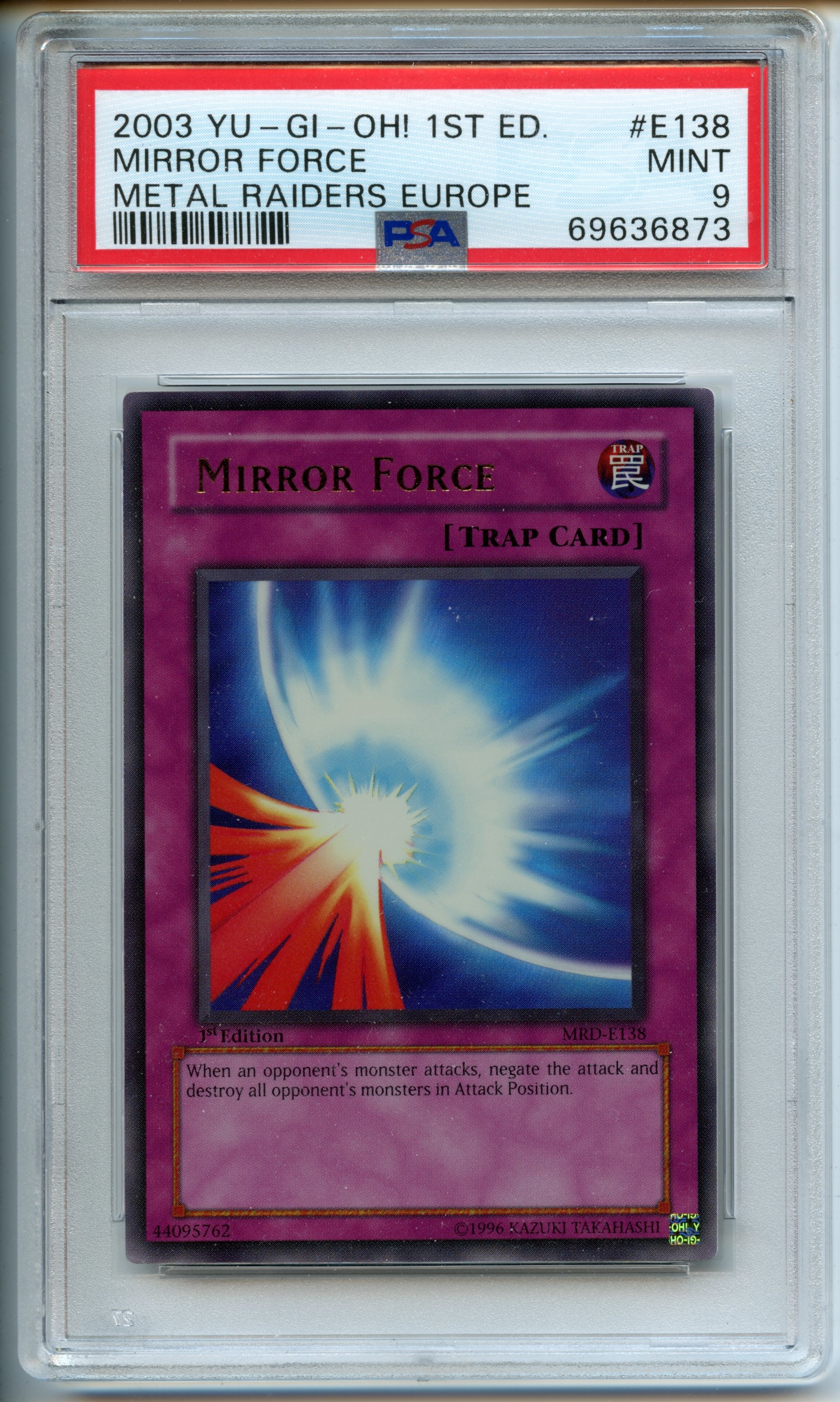 Yu-Gi-Oh! - Mirror Force  Europe  - Metal Raiders - PSA 9 