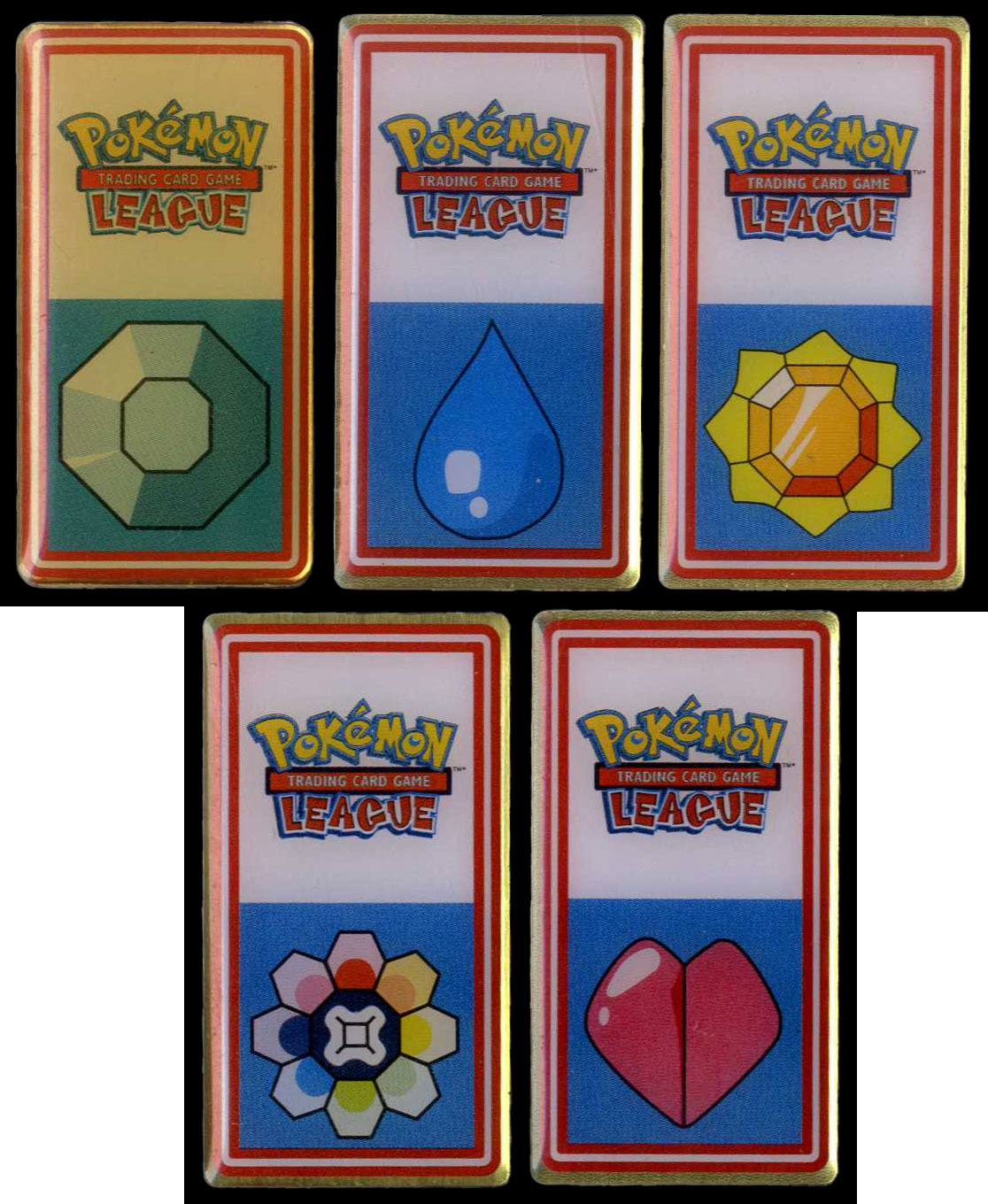 x5 Pokemon League Gym Badges