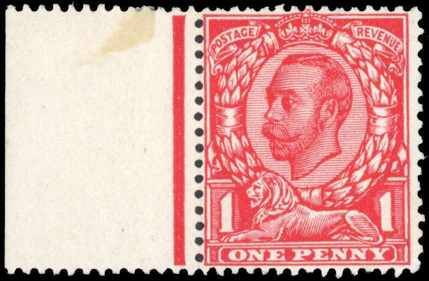 GB 1912 1d scarlet, Die 2, mint without watermark