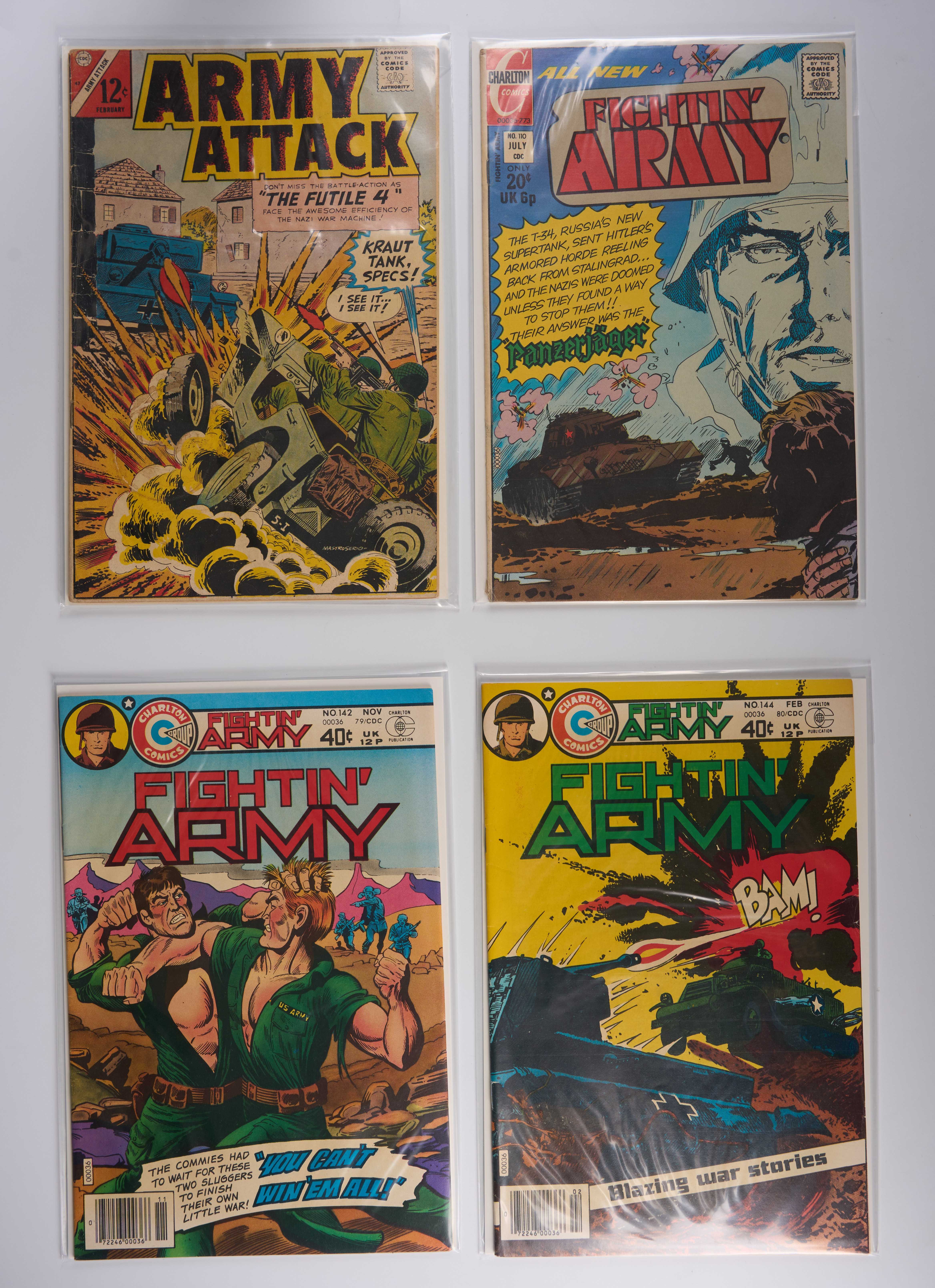 Army Attack, Fightin' Army, Attack, Battlefield Action & Gunfighters (CDC/Charlton, 1967-82) Bundle of 17