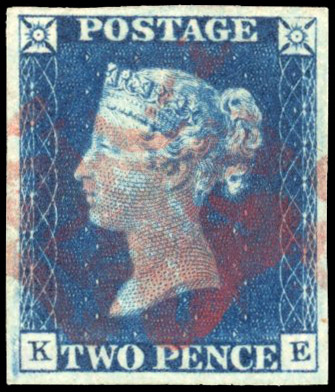 GB 1840 2d deep full blue, used by Aberdeen ruby MC, Spec. DS1uf, SG 4var