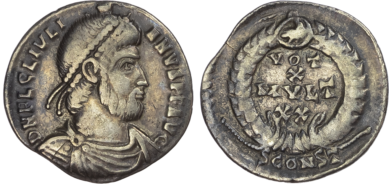 Julian II (AD 360-363) AR Siliqua, Arles, 2nd Offi cina, 1.73g.