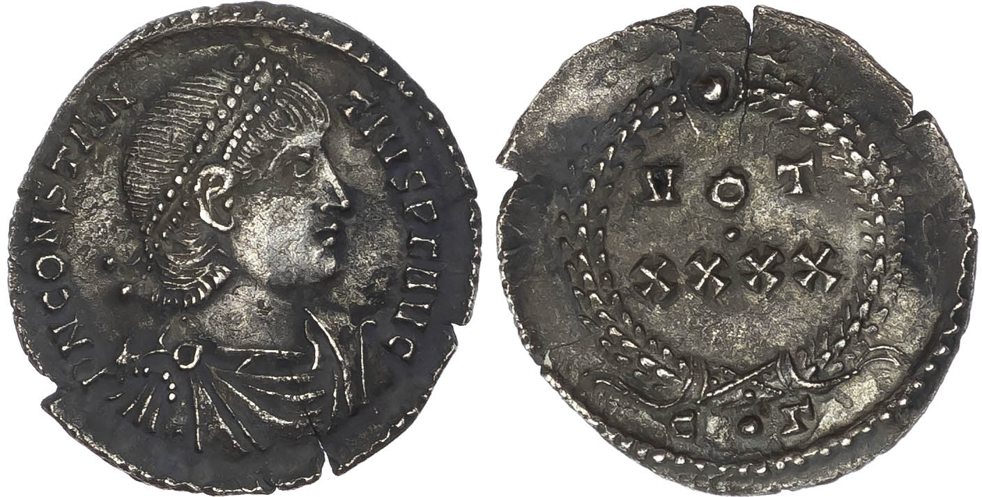 Constantius II (AD 337-361) AR Siliqua, Constantinople, 1.94g.