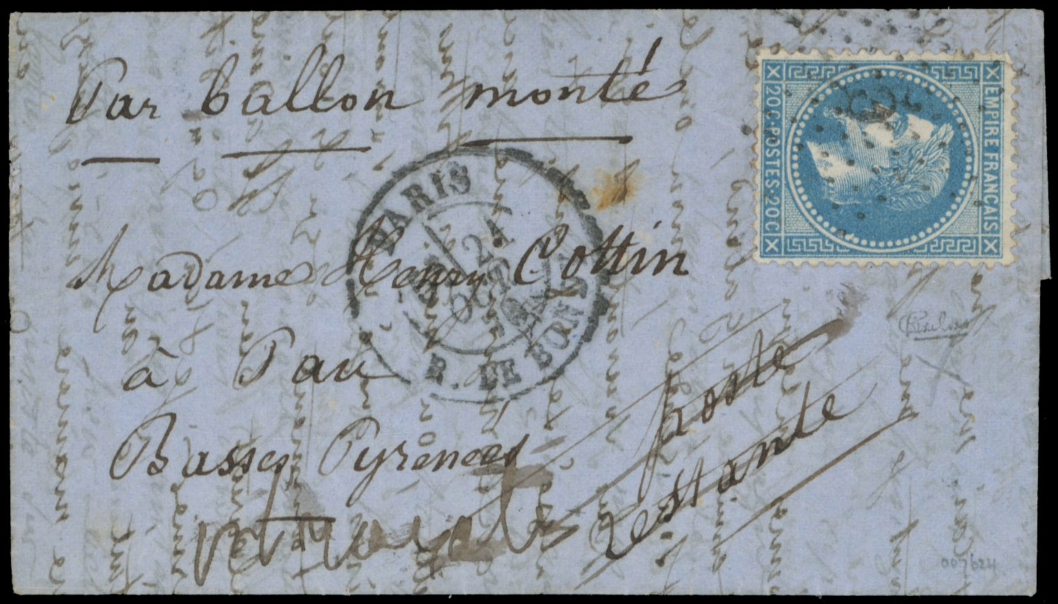 France 1870 Ballon Monté entire letter 