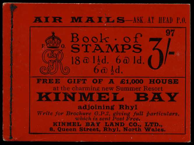 1926 (May) 3/- booklet (#97), some perfs...