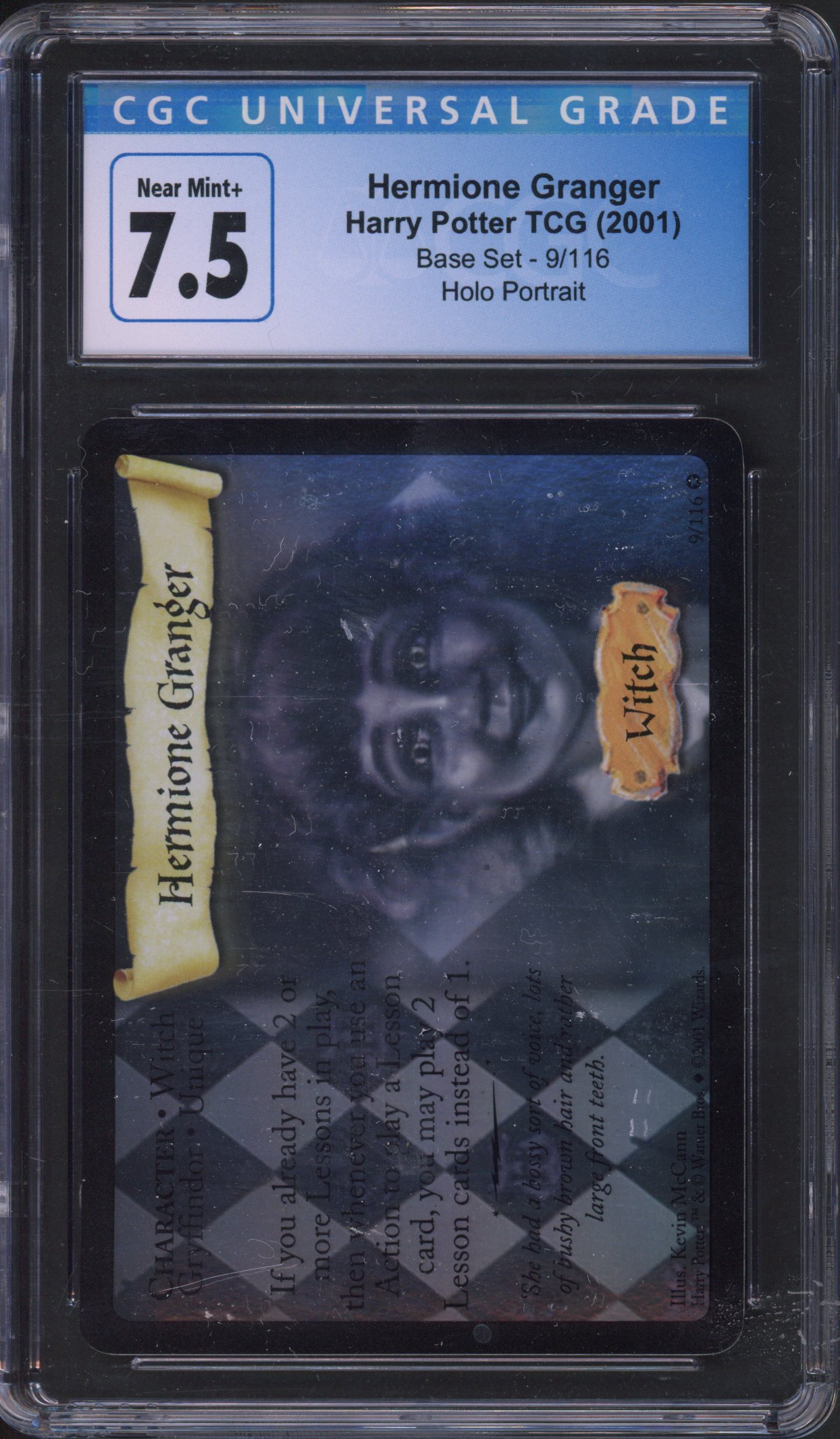 Harry Potter TCG - CGC 7.5 Hermione Granger Portrait Holo Base Set #9/116 