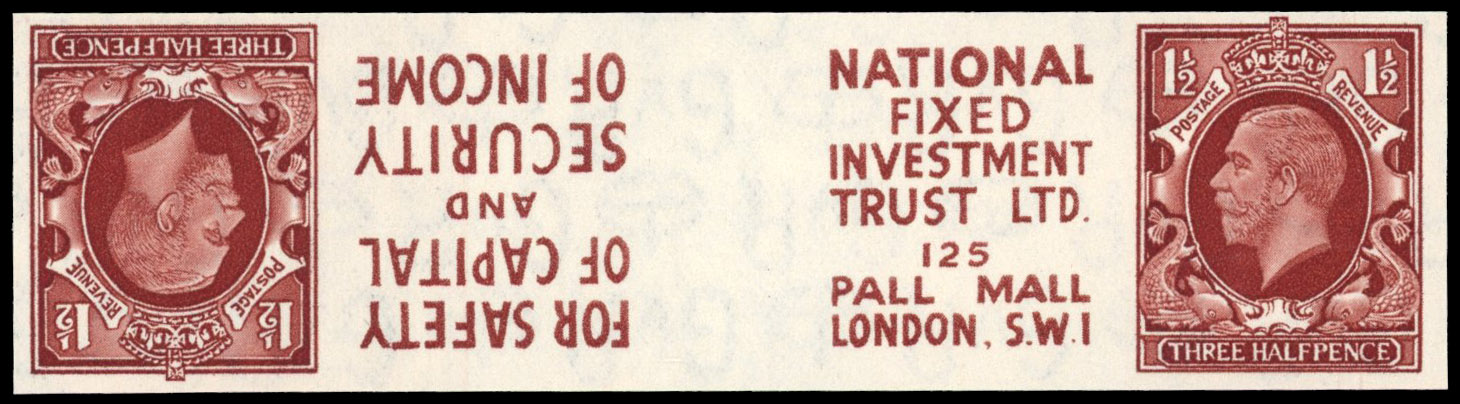 Great Britain 1934 1½d Red-brown, Gutter Pair, BPMA Imprimatur, SG 441