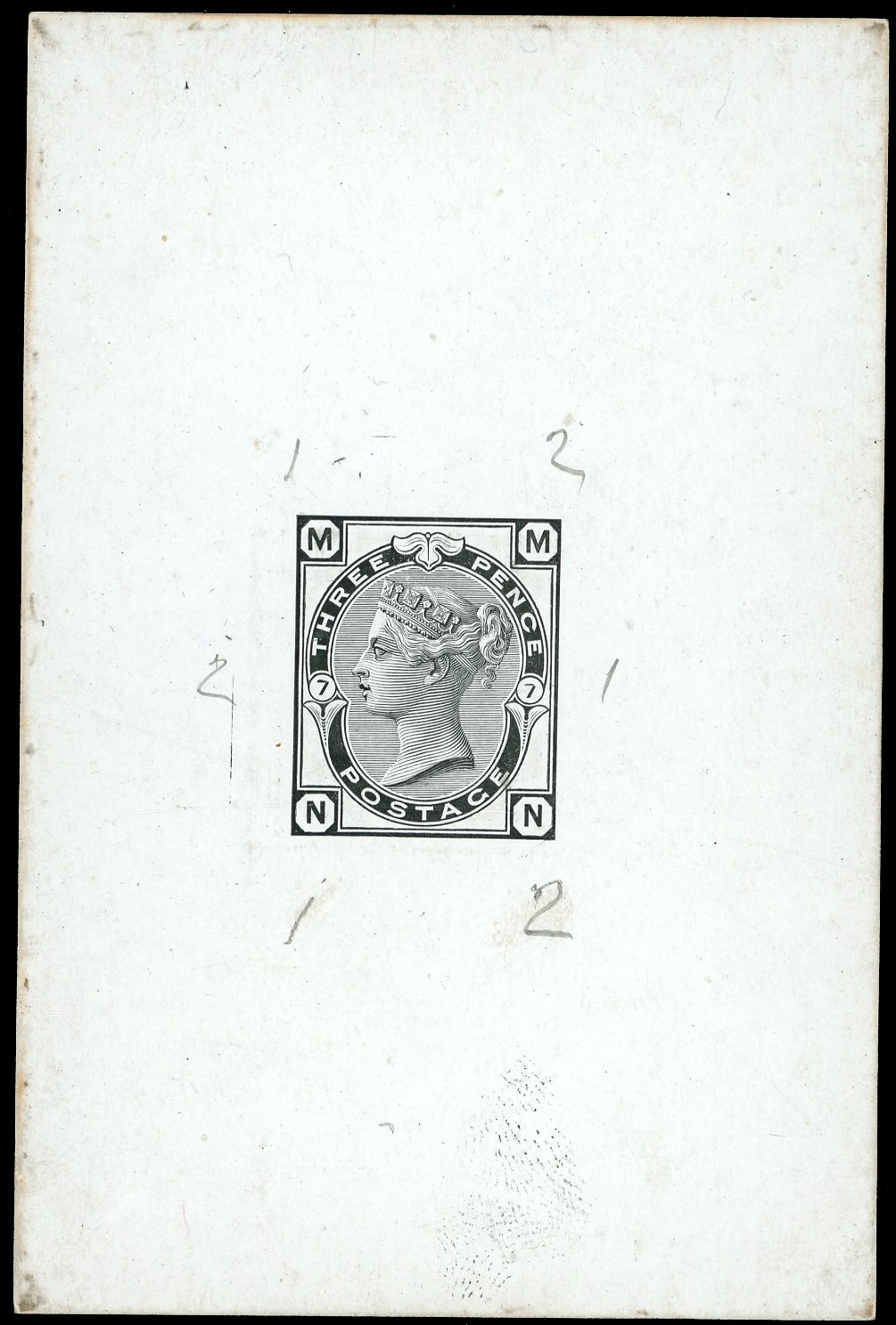 1872 3d Die Proof Pl.7. MM-NN