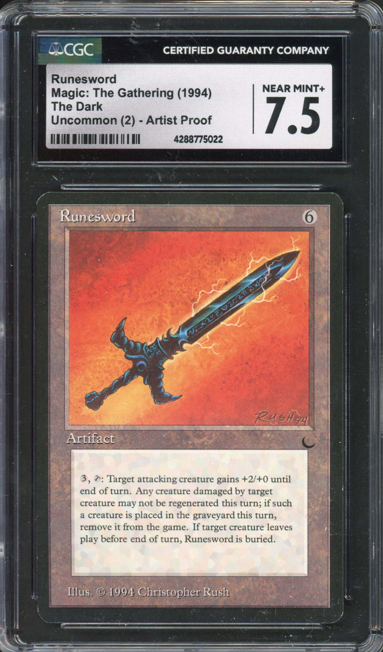 Magic: The Gathering - Runesword Artist Proof - The Dark - CGC 7.5