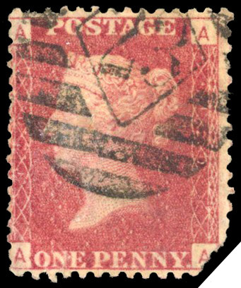 1866 Hugh Jones & Co (H.J. & Co, Wood Street) unofficial underprint. Used example