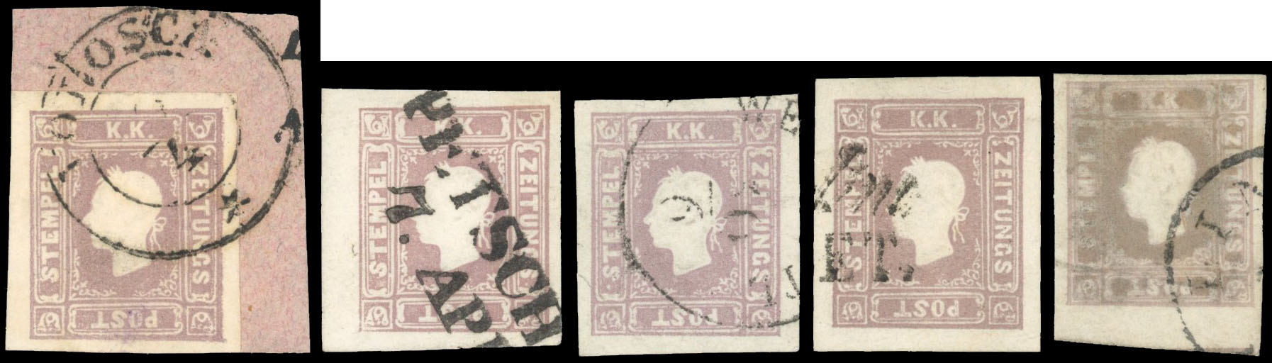 Austria 1858-59 Newspaper stamps 1k.05 dull purple, SG N29