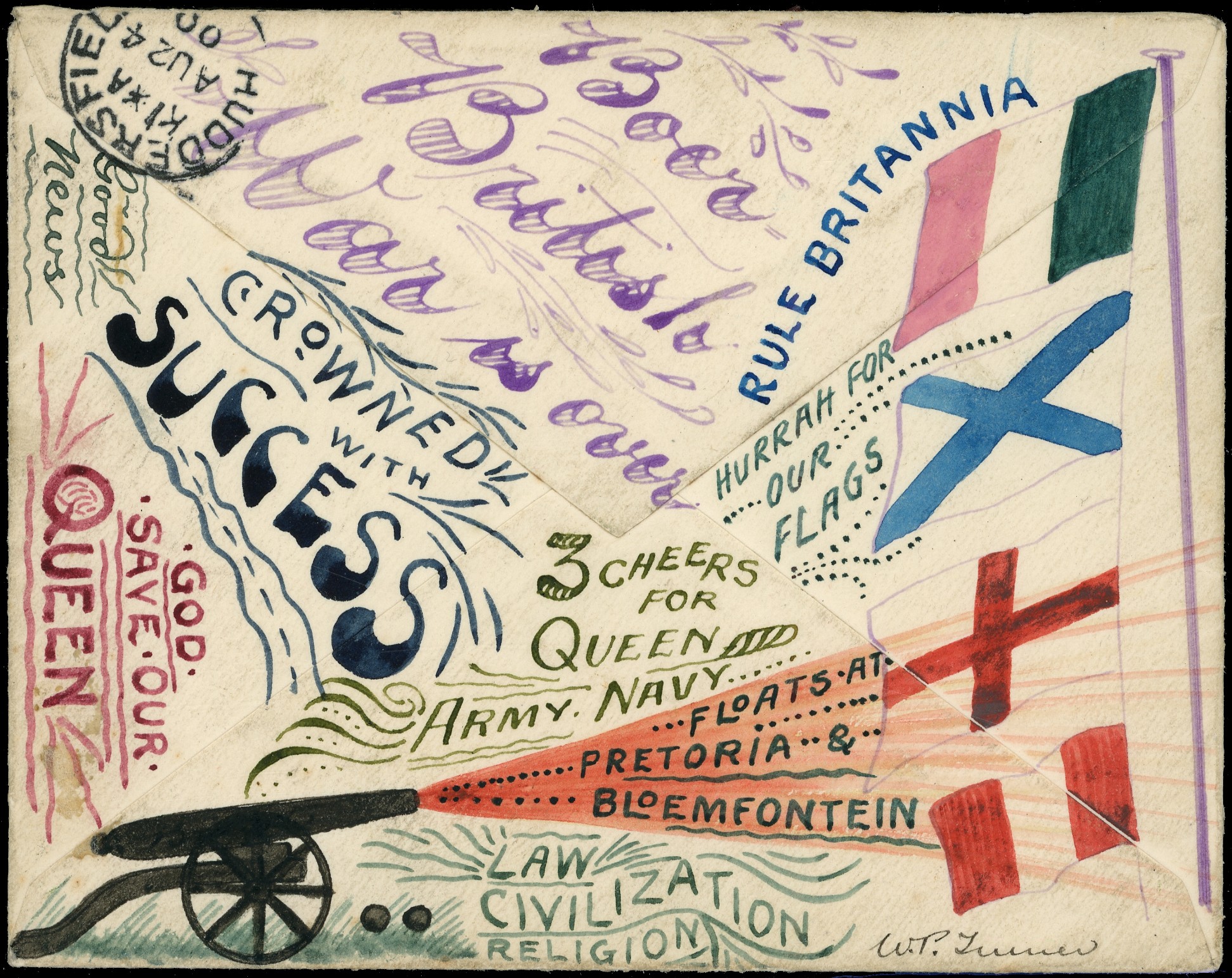 Newfoundland 1900 Boer War hand illustrated patriotic cover SG...