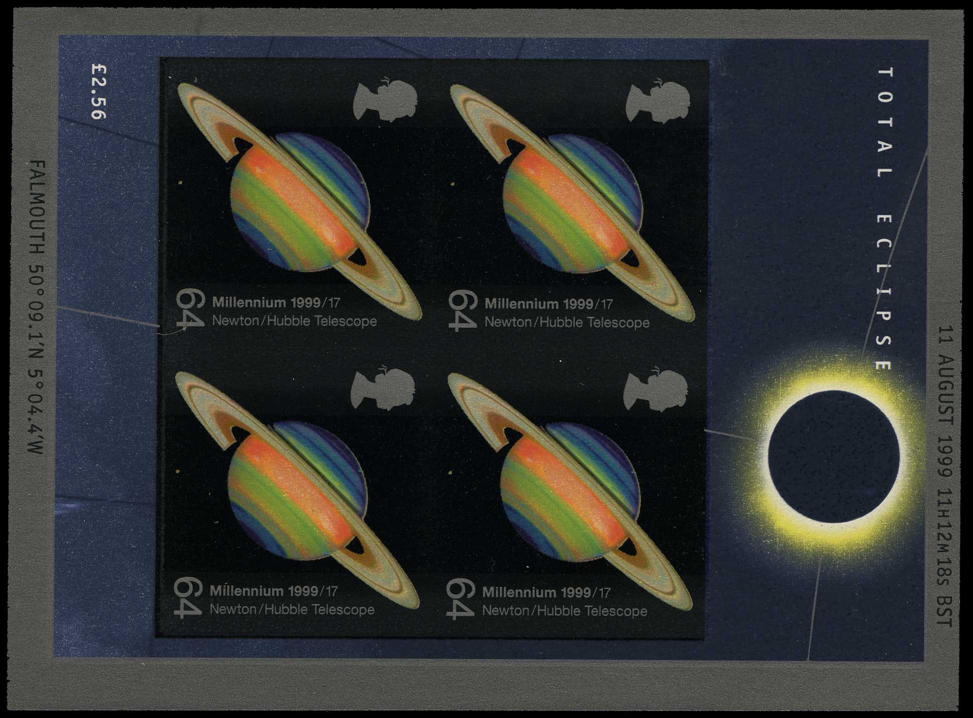 GB SG MS2106a 1999 Solar Eclipse sheet imperforate mint