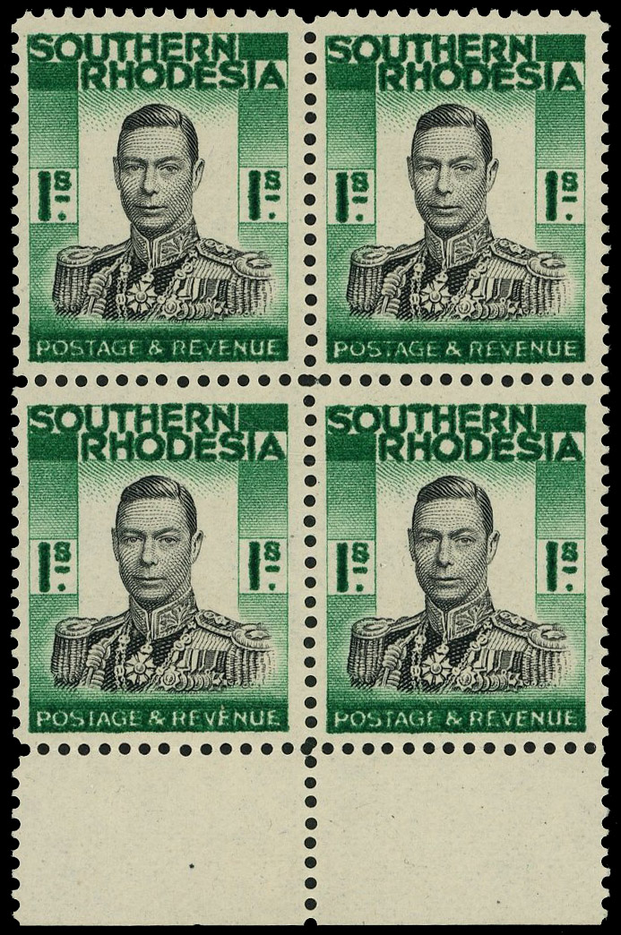 Southern Rhodesia SG 48a block mint