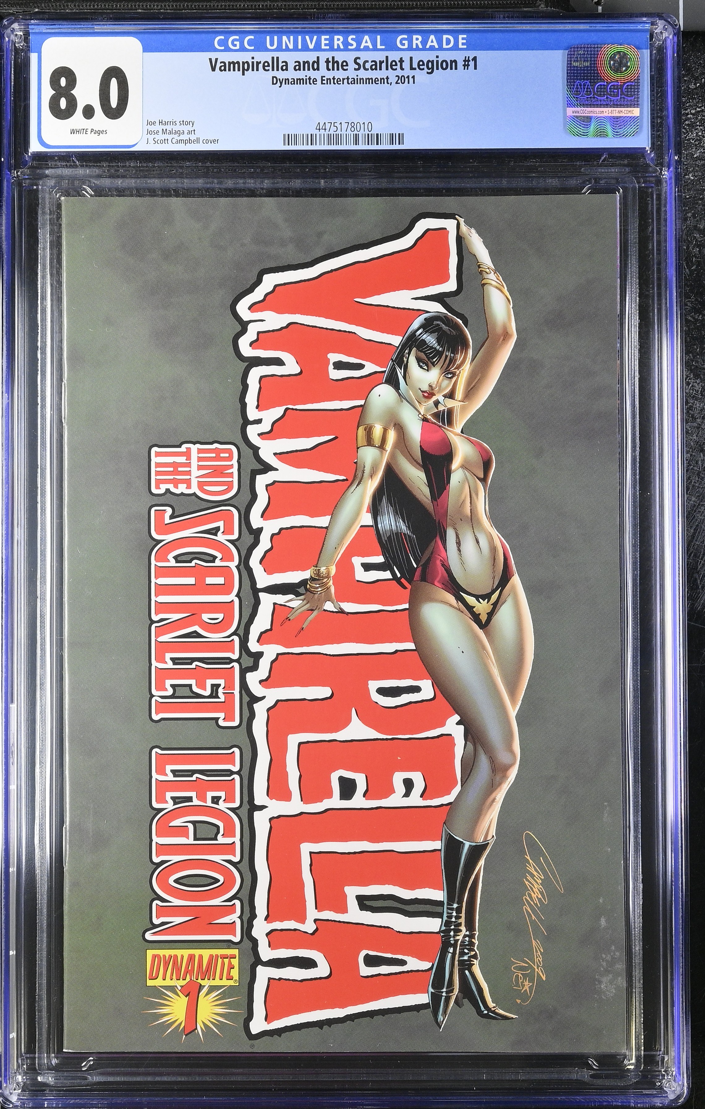 Vampirella and The Secret Legion #1 (Dynamite Comics 2011) CGC 8.0 J Scott Campbell