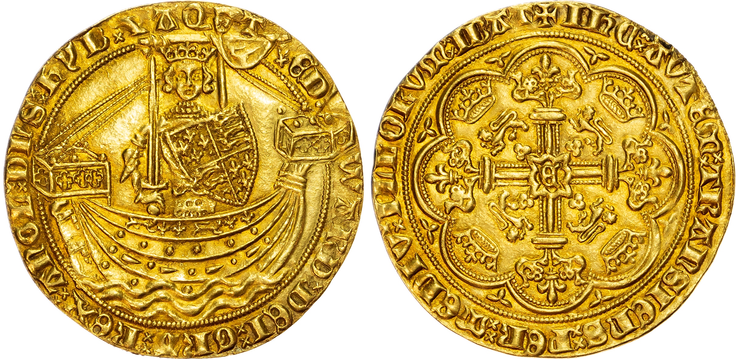 Edward III (1327-1377) Noble, 1361, fourth coinage, treaty period, London mint.