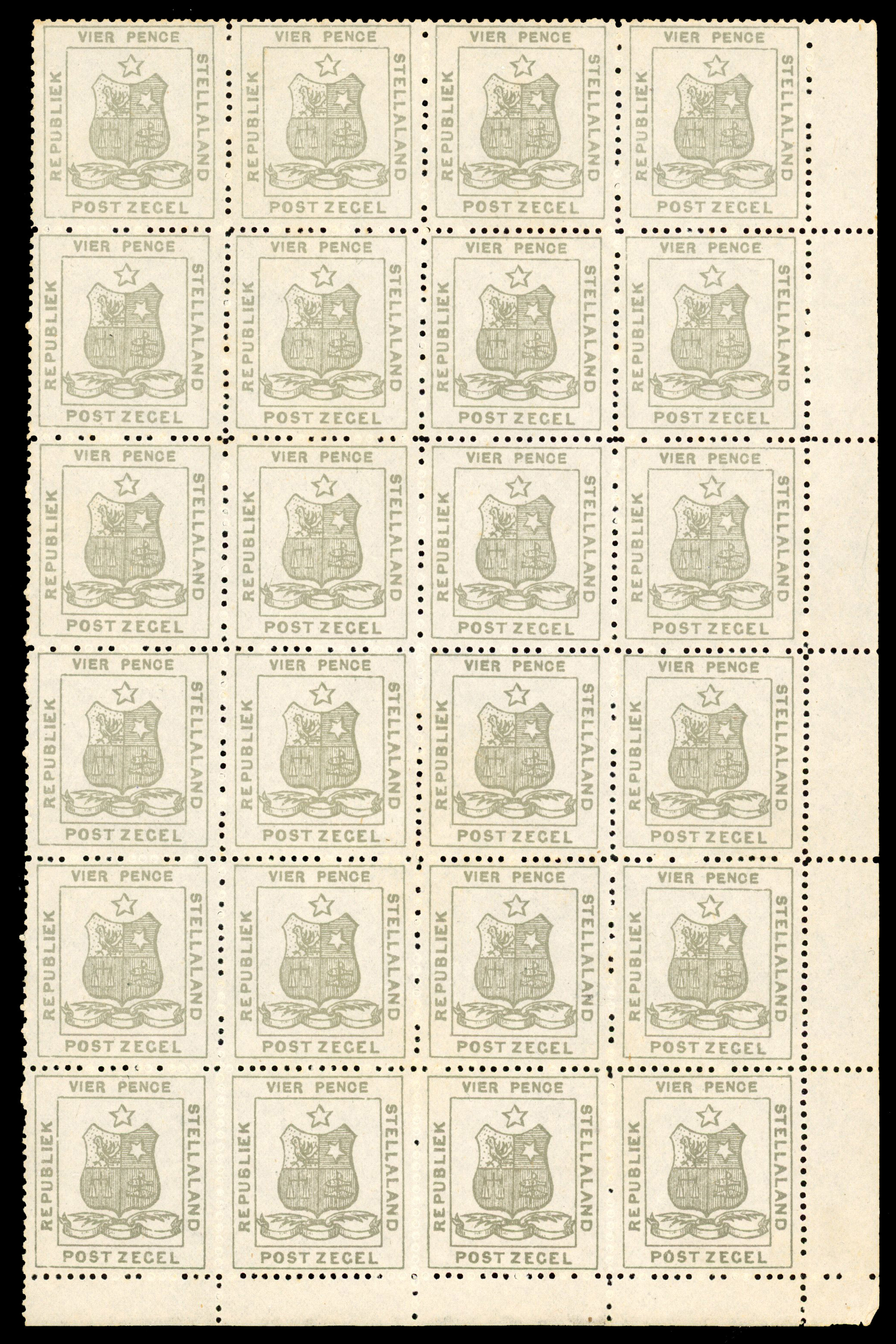 STELLALAND SG 3 1884 4d OLIVE-GREY B24 U/M