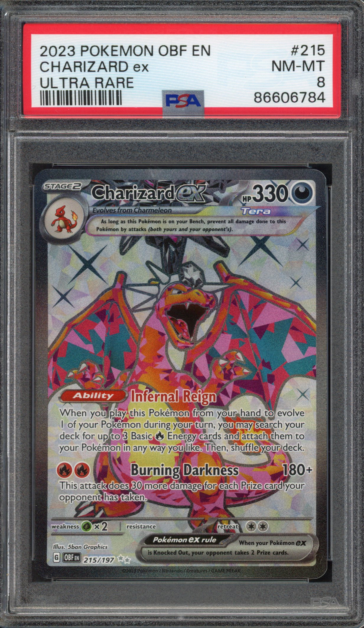 Pokémon TCG - PSA 8 Charizard Ex - Ultra Rare 2023 