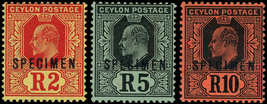 Ceylon SG 265-276s, 292s-300s Specimens